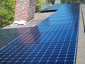Solar panels on the Hanson's house.